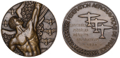 FRANCE, Icare et les oiseaux [Icarus and the Birds], 1936, a bronze award medal by J.-D.-L. Muller for the...