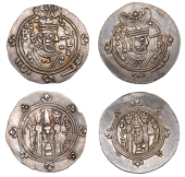Tabaristan, Abbasid Governors, Farrukhān. Hemidrachm, PYE 75 [726], 2.05g/2h (Malek 16; A 50); Khurshid,...