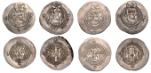 Arab-Sasanian, Drachms (3), Umar b. ‘Ubayd Allah, 68h, 3.97g/3h, Khalid b. ‘Abdalla, 74h, 4.09g/11h; al-Muhallab...