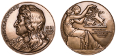 FRANCE, Jean de la Fontaine, 1945, a restrike bronze medal by J.-E.-L. de Vernon, bust left, rev. robed female...