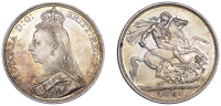 Victoria (1837-1901), Crown, 1887 (ESC 2585; S 3921). Good extremely fine, fields residually lustrous with handsome...