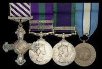 The rare and well-documented ‘South Arabia’ D.F.C. group of four awarded to helicopter pilot Flight Lieutenant...