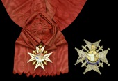 Italian States, Kingdom of the Two Sicilies, Order of St. Januarius, Knight’s set of insignia, comprising sash...