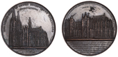 GERMANY, Der dom zu Köln [Cologne Cathedral], 1855, a copper medal by J. Wiener for F.K. Eisen, exterior view of...