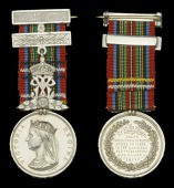 Victoria Faithful Service Medal, with ‘10’ Year Additional Award Bar, silver, the reverse officially inscribed...