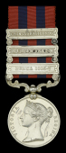 India General Service 1854-95, 3 clasps, Burma 1885-7, Burma 1887-9, Chin-Lushai 1889-90 (Major F. D. Raikes. Bo....