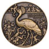 FRANCE, Les grenouilles qui demandent un roi [The Frogs Who Asked for a King], 1938, a uniface bronze medal by J....