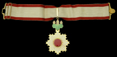 Japan, Empire, Order of the Rising Sun, Third Class neck badge, 82mm including paulownia flowers x 55mm, silver-gilt...