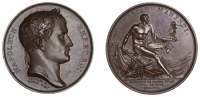 RUSSIA/FRANCE, Bataille d’Eylau [Battle of Eylau], 1807, a copper medal by B. Andrieu and N.-G.-A. Brenet for...