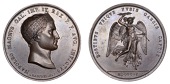 AUSTRIA/FRANCE/ITALY, Bataille de Wagram [Battle of Wagram], 1809, a copper medal by L. Manfredini, bust of...
