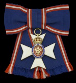 The Royal Victorian Order, C.V.O., Commander, Lady’s shoulder badge, silver-gilt and enamels, the reverse...