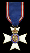 The Royal Victorian Order, M.V.O., Member’s 4th Class breast badge, silver-gilt and enamels, the reverse...