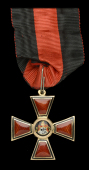 Russia, Empire, Order of St. Vladimir, Fourth Class breast badge, by Eduard, St. Petersburg, 34mm, gold (56...