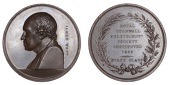 ENGLAND, Royal Cornwall Polytechnic Society, 1835, a copper First Class award medal by W. Wyon, bust of James Watt...
