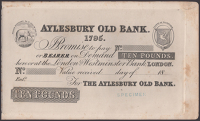 Aylesbury Old Bank, obverse proofs for £10 and £20, in addition to an undenominated reverse proof, ND (1795-1867),...