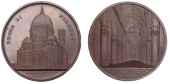 ITALY, Duomo di Firenze [Florence Cathedral], 1864, a copper medal by J. Wiener, front elevation of the Cathedral,...