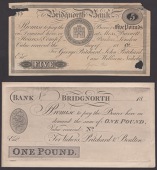 Bridgnorth Bank, for George Pritchard, John Pritchard and William Nicholas, proof £5, 18-, also Vickers, Pritchard...