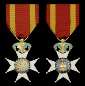 Spain, Kingdom, Royal and Military Order of St. Ferdinand, Knight’s breast badge, 44mm including suspension x...