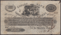 Godley Bank, Chertsey, Surrey, for Willats & Co., £5, 17 November 1834, serial number 1533a, Willats signature, a...
