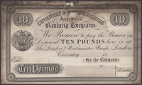 Coventry & Warwickshire (Joint Stock) Banking Company, the original paste-up proof for £10, 18-, no serial number...