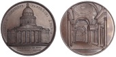 FRANCE, Église Ste Geneviève (Panthéon) à Paris [Church of St Geneviève, Paris], 1858, a copper medal by J....