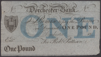 Dorchester Bank, for Robt Pattison, unissued £1, 18-, no serial number or signature, extremely fine and...