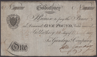 Goldsithney Bank, for Gundrys & Company, £1, 30 April 1819, serial number 45, Gundry signature, an attractive about...