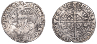 Edward IV (First reign, 1461-1470), Groat, London, class Vd, mm. rose, quatrefoils by neck, fleurs on cusps and on...