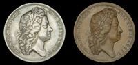 Order of the Bath Revived 1725, silver medal by J. Croker, 46mm (MI ii, 463); together with another in bronze, very...