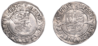 Henry VIII (1509-1547), First coinage, Groat, mm. castle (with pellet to left on obv.), reads agl z fr, double...