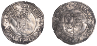 Henry VIII (1509-1547), First coinage, Groat, mm. castle, reads agl z f’, double saltire stops after dev’ and...