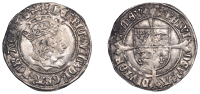 Henry VIII (1509-1547), First coinage, Groat, mm. castle (with two pellets to left on obv., reads agl z f, , double...