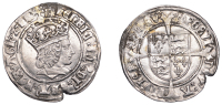 Henry VIII (1509-1547), First coinage, Groat, mm. castle (with pellet to left on obv.), reads agl z fr, double...