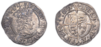Henry VIII (1509-1547), First coinage, Groat, mm. castle, reads agl z f, double saltire stops after dev’ and...
