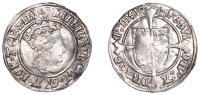 Henry VIII (1509-1547), First coinage, Groat, mm. castle, reads agl z fr, double saltire stops after dev’ and...