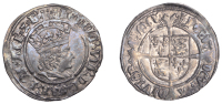 Henry VIII (1509-1547), First coinage, Groat, mm. castle (with pellet to left on obv.), reads agl z f, double...
