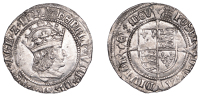 Henry VIII (1509-1547), First coinage, Groat, mm. portcullis crowned (with chains on obv.), reads agl z fr, double...