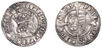 Henry VII (1485-1509), Profile issue, Groat, regular type, mm. pheon, triple band to crown, reads agl z fr, double...