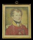 British Officer of the Line, a very fine portrait miniature of a British Officer in uniform wearing a C.B. and Army...