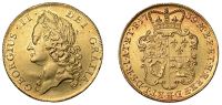 George II (1727-1760), Two-Guineas, 1739 (MCE 293; EGC 574; S 3667B). Area of scratching below bust, otherwise good...