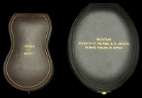 Cases of Issue (2): The Order of Merit case, unsigned, the lid embossed ‘Order of Merit’, complete with insert;...