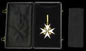 The Order of St. John of Jerusalem, Knight of Justice, neck badge, silver-gilt and enamel, with heraldic beasts in...