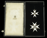 The Order of St. John of Jerusalem, Knight of Grace set of insignia, comprising neck badge, silver and enamel, with...