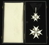 The Order of St. John of Jerusalem, Knight of Grace, post-1936 set of insignia, comprising neck badge, silver and...