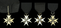 The Order of St. John of Jerusalem (2), Commander’s (Brother’s) neck badge, silvered and enamel, with heraldic...