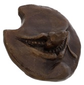 ENGLAND, Cannibal Medal, 1986, a cast bronze medal by R.W.F. Searle, tongue pointing through the teeth of an open...