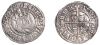 Henry VII (1485-1509), Profile issue, Halfgroat, York, Abp Bainbridge, mm. martlet, keys below shield, reads henric,...