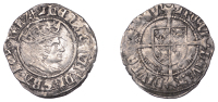 Henry VII (1485-1509), Profile issue, Halfgroat, York, Abp Bainbridge, mm. martlet, keys below shield, reads henric,...
