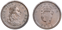 George III (1760-1820), Soho coinage, Penny, 1805 (S 6620). Chocolate-brown patina, extremely fine	 £100-£120