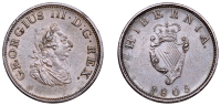 George III (1760-1820), Soho coinage, Halfpenny, 1805 (S 6621). Toned, good very fine	 £50-£70